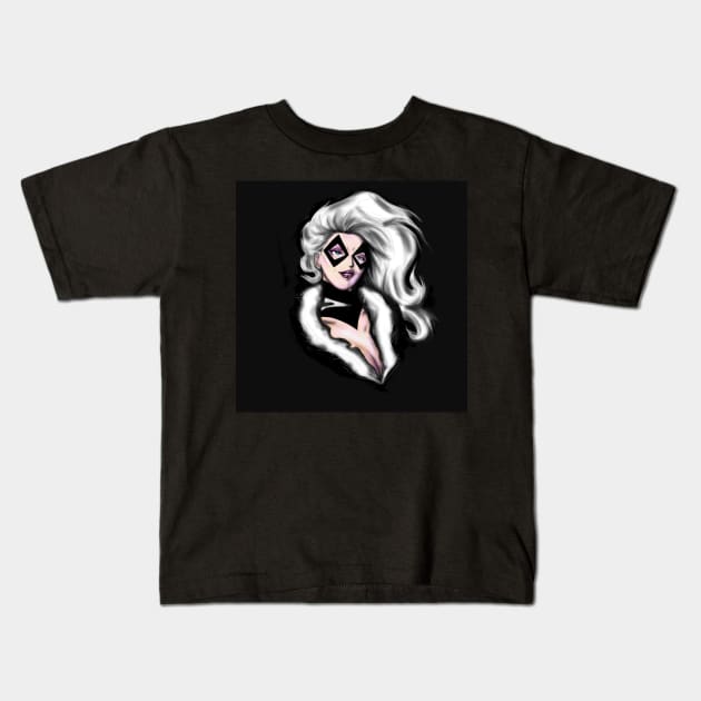 felicia hardy the black cat Kids T-Shirt by jorge_lebeau